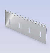 400 x 120 x 3 mm x HSS straight toothed knife.